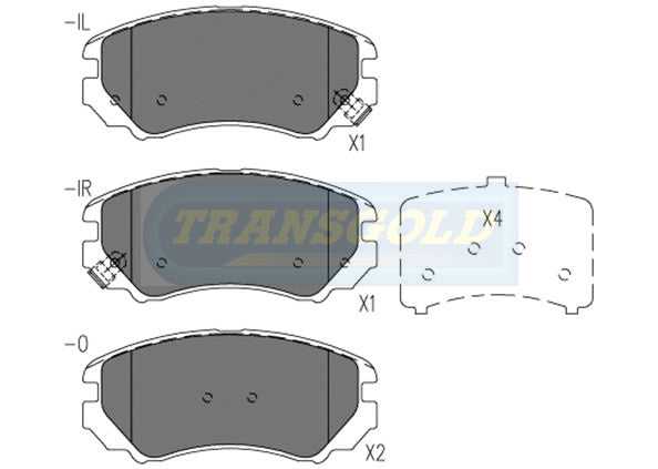 Brake Pads Front Fits Hyundai Tiburon 2002 On TG1504N - Transgold | Universal Auto Spares