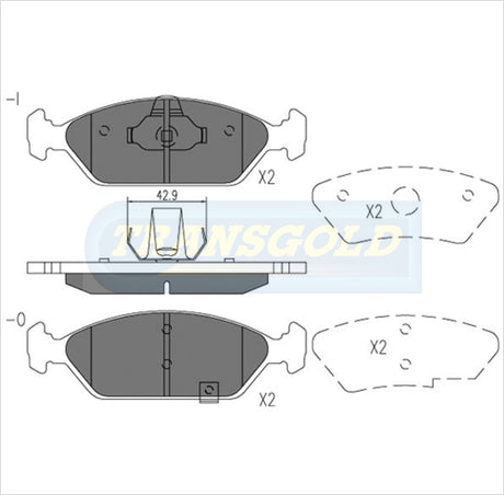 Brake Pads Front Fits Kia Spectra Hatch 1.8L 2001 On TG1507N - Transgold | Universal Auto Spares
