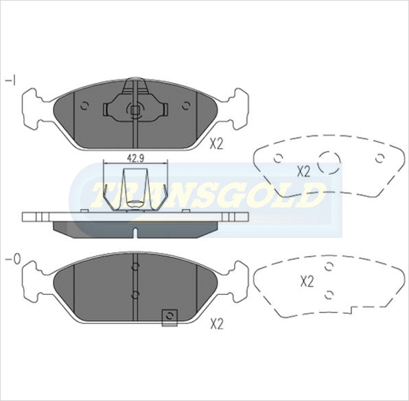Brake Pads Front Fits Kia Spectra Hatch 1.8L 2001 On TG1507N - Transgold | Universal Auto Spares