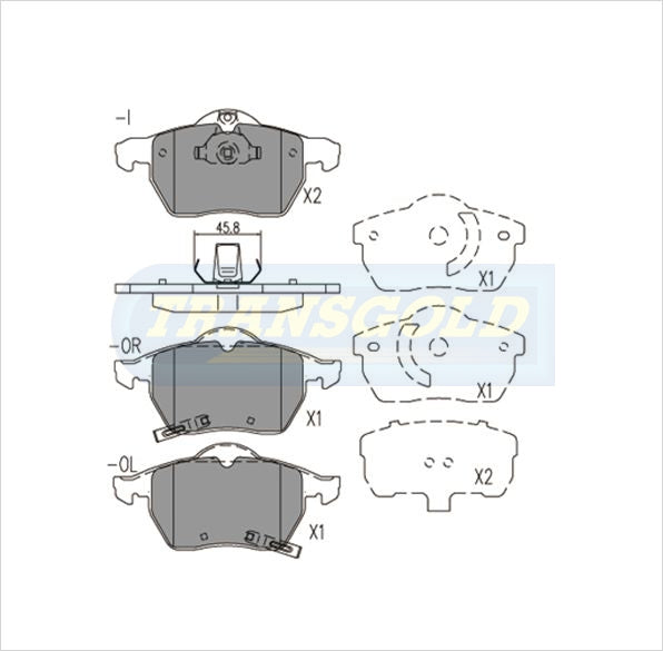 Brake Pads Front Fits Holden Astra 2001-On TG1510N - Transgold | Universal Auto Spares