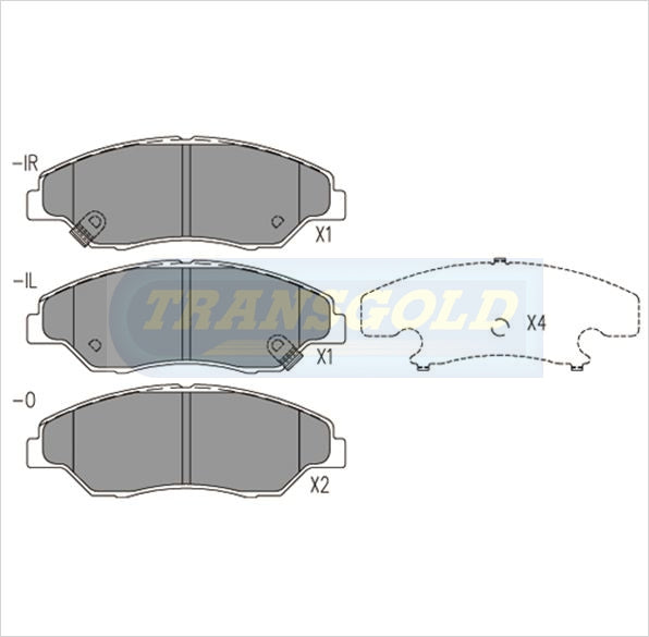 Brake Pads Front Fits Kia Sportage '98-00 TG1512N - Transgold | Universal Auto Spares
