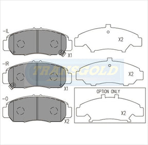 Brake Pads Front Fits Honda Accord V6 2003 On Front, Jazz 2002 On TG1515N - Transgold | Universal Auto Spares