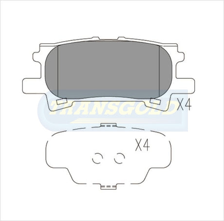 Brake Pads Rear Fits Lexus Rx330 Apr03 Wagon TG1518N - Transgold | Universal Auto Spares