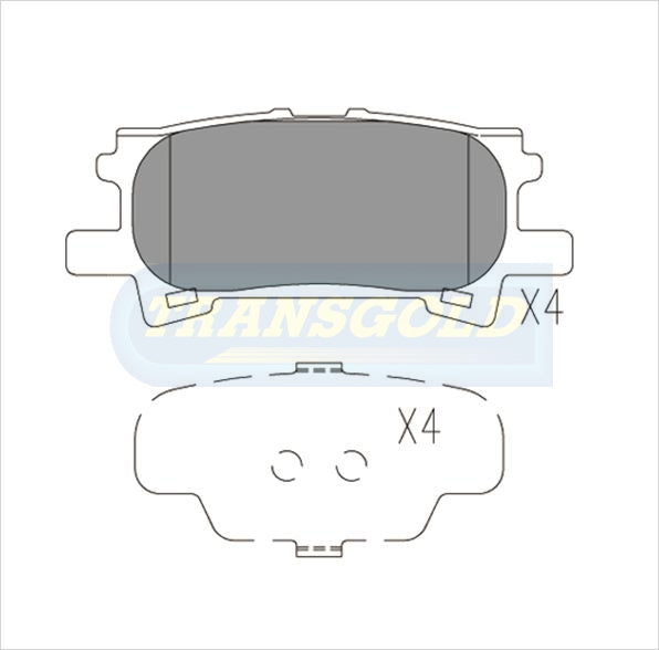 Brake Pads Rear Fits Lexus Rx330 Apr03 Wagon TG1518N - Transgold | Universal Auto Spares
