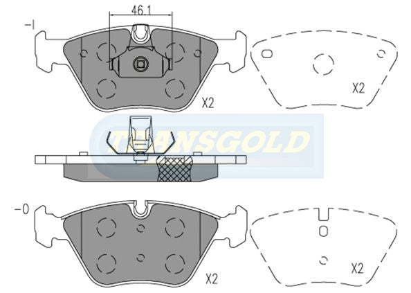 Brake Pads Front Fits BMW 3 Series, 5 Series E46/E60 TG1522N - Transgold | Universal Auto Spares
