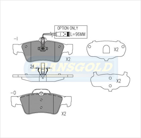 Brake Pads Rear Fits Mercedes W211 E-Class 2002-On, Sl500 99-Current TG1657N - Transgold | Universal Auto Spares