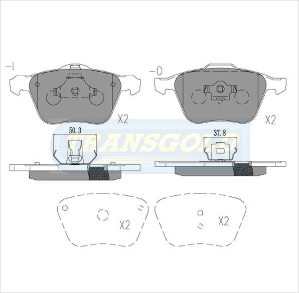 Brake Pads Front Fits Volvo S40 2.4L 04-On, V40 05-On, V50 05-On 2.5lt,xc90 07/03-On 2.5lt Wagon TG1658 - Transgold | Universal Auto Spares