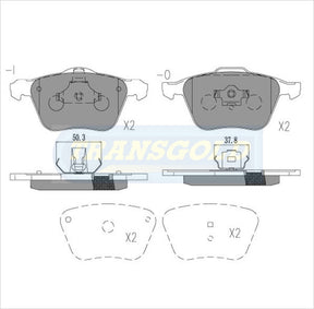 Brake Pads Front Fits Volvo S40 2.4L 04-On, V40 05-On, V50 05-On 2.5lt,xc90 07/03-On 2.5lt Wagon TG1658 - Transgold | Universal Auto Spares