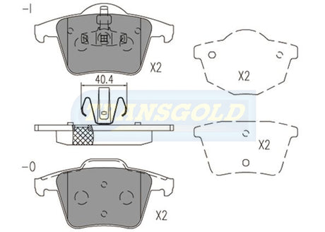 Brake Pads Rear Fits Volvo Xc90 07/03-on 2.5L T/wag/ 2.4,3.0L T6 4.4L V8 4D Wagon TG1659N - Transgold | Universal Auto Spares