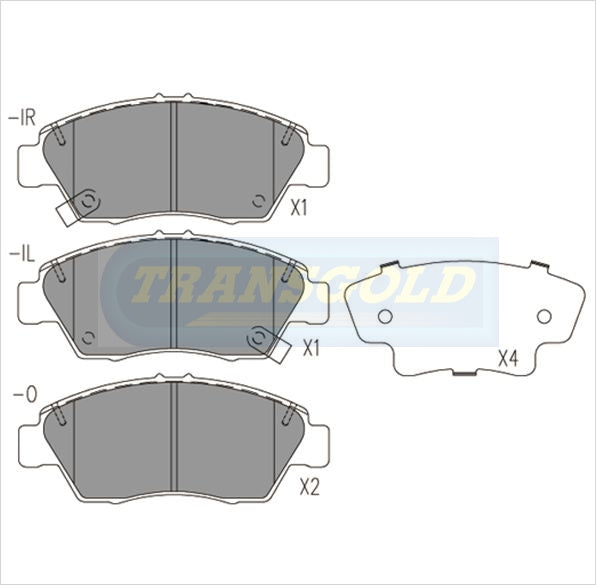 Brake Pads Front Fits Honda Civic Mar04 Hybird 1.3L TG1662N - Transgold | Universal Auto Spares