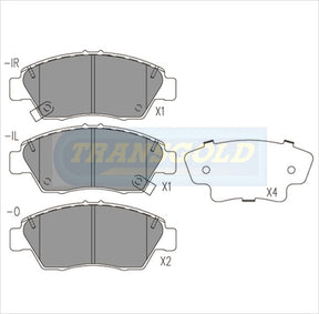 Brake Pads Front Fits Honda Civic Mar04 Hybird 1.3L TG1662N - Transgold | Universal Auto Spares