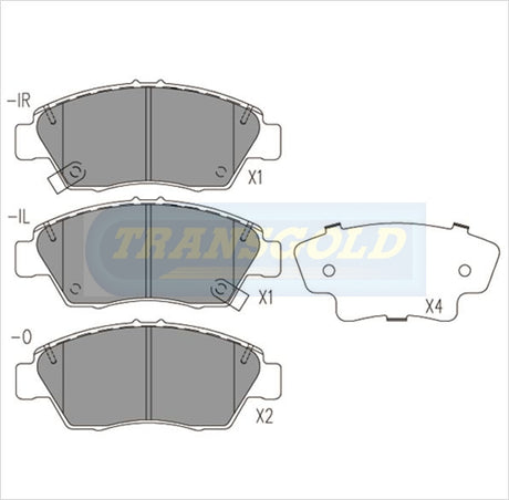 Brake Pads Front Fits Honda Civic Mar04 Hybird 1.3L TG1662N - Transgold | Universal Auto Spares