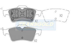 Brake Pads Rear Fits Mazda 3 2004-On TG1665N - Transgold | Universal Auto Spares