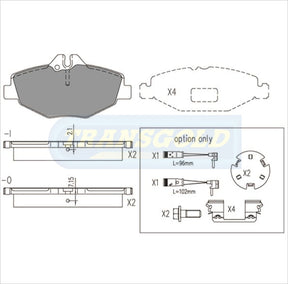 Brake Pads Front Fits Mercedes E-Class E320 02-05 TG1667N - Transgold | Universal Auto Spares