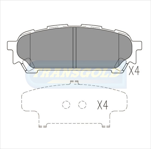 Brake Pads Rear Fits Subaru Impreza Dec02 Wrx 2.0L TG1672N - Transgold | Universal Auto Spares