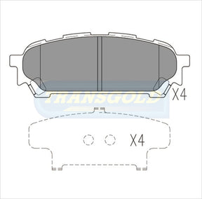 Brake Pads Rear Fits Subaru Impreza Dec02 Wrx 2.0L TG1672N - Transgold | Universal Auto Spares