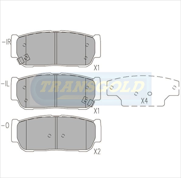 Brake Pads Rear Fits Kia Sorrento 03-on 3.5L TG1673N - Transgold | Universal Auto Spares