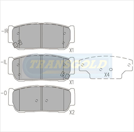Brake Pads Rear Fits Kia Sorrento 03-on 3.5L TG1673N - Transgold | Universal Auto Spares