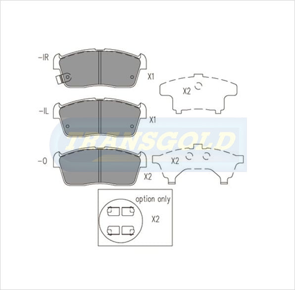 Brake Pads Front Fits Suzuki Ignis 00-05, Holden Cruze 02-04 1.5L TG1674N - Transgold | Universal Auto Spares