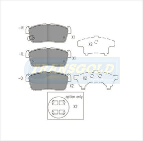 Brake Pads Front Fits Suzuki Ignis 00-05, Holden Cruze 02-04 1.5L TG1674N - Transgold | Universal Auto Spares