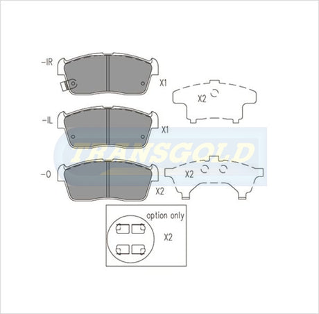 Brake Pads Front Fits Suzuki Ignis 00-05, Holden Cruze 02-04 1.5L TG1674N - Transgold | Universal Auto Spares