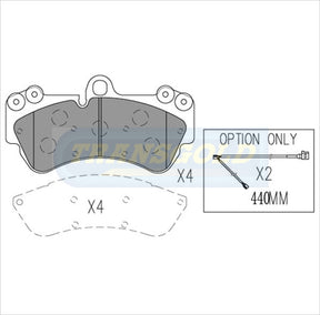Brake Pads Front Fits Volkswagen Touareg 03-on, Porsche Cayenne 03-05 TG1676N - Transgold | Universal Auto Spares
