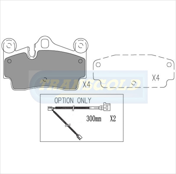 Brake Pads Front/Rear Fits Volkswagen Touareg 03-on R, Porsche Cayenne 03-O5 R, 05-on TG1677N - Transgold | Universal Auto Spares