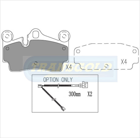 Brake Pads Front/Rear Fits Volkswagen Touareg 03-on R, Porsche Cayenne 03-O5 R, 05-on TG1677N - Transgold | Universal Auto Spares