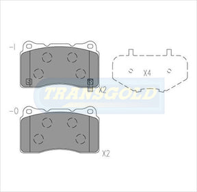 Brake Pads Front Fits Subaru Wrx Sti 2.0L Brembo 2002, Volvo S60R 03-05 TG1678N - Transgold | Universal Auto Spares