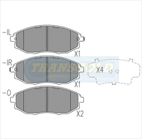 Brake Pads Front Fits Daewoo Leganza 2004 TG1688N - Transgold | Universal Auto Spares