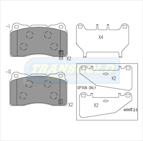 Brake Pads Front Fits Volvo S60 02-on 2.5L,S70R 04-on 2.4L Sedan,V70 09/00-05/05 2.4se 5D Wagon TG1695N - Transgold | Universal Auto Spares