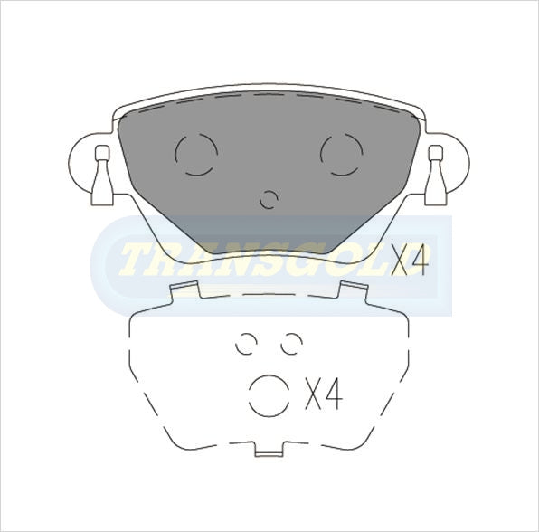 Brake Pads Rear Fits Ford Mondeo 00-05, Jaguar X Type 01-now TG1697N - Transgold | Universal Auto Spares
