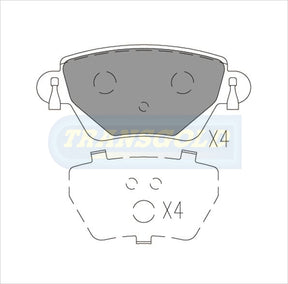 Brake Pads Rear Fits Ford Mondeo 00-05, Jaguar X Type 01-now TG1697N - Transgold | Universal Auto Spares