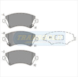 Brake Pads Front Fits Toyota Corolla 12/01-on Zzei22R (South Africa) TG1714N - Transgold | Universal Auto Spares