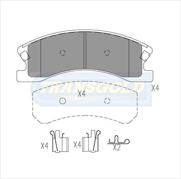 Brake Pads Front Fits Jeep Grang Cherokee 07/99-10/00 WJ 4D Wagon, 11/00-05/05 WG Wagon TG1716N - Transgold | Universal Auto Spares