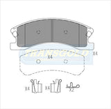 Brake Pads Front Fits Jeep Grang Cherokee 07/99-10/00 WJ 4D Wagon, 11/00-05/05 WG Wagon TG1716N - Transgold | Universal Auto Spares