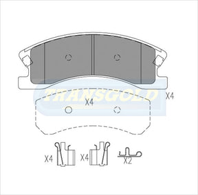 Brake Pads Front Fits Jeep Grang Cherokee 07/99-10/00 WJ 4D Wagon, 11/00-05/05 WG Wagon TG1716N - Transgold | Universal Auto Spares