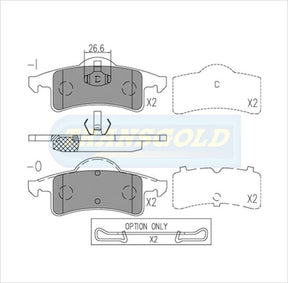 Brake Pads Rear Fits Jeep Cherokee 2000-2002 TG1717N - Transgold | Universal Auto Spares