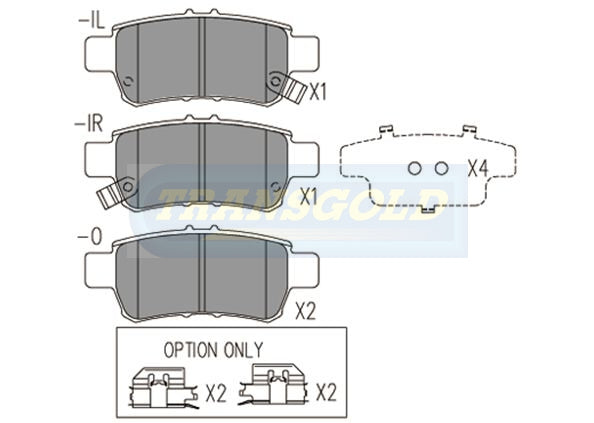 Brake Pads Rear Fits Honda Odyssey 2005-On DB1721 TG1721 - Transgold | Universal Auto Spares