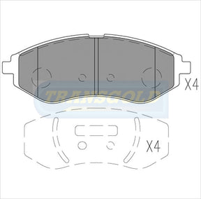Brake Pads Front Fits Daewoo Kalos 2003-On 1.5L DB1725 TG1725 - Transgold | Universal Auto Spares