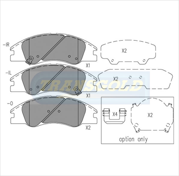 Brake Pads Front Fits Kia Cerato 1.5,41.6,2.0L 4D Sedan, Wagon 07/04-07, Spectra TG1727N - Transgold | Universal Auto Spares