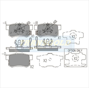 Brake Pads Rear Fits Honda CRV 2005-07 TG1728N - Transgold | Universal Auto Spares