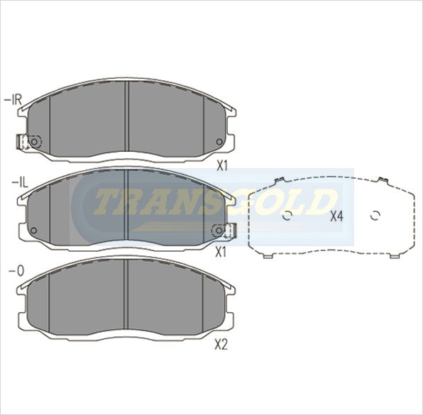 Brake Pads Front Fits Hyundai Sante Fe, Kia Sedona 01-On TG1745N - Transgold | Universal Auto Spares
