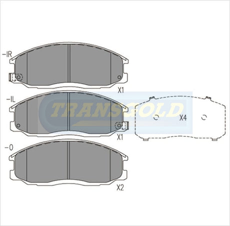 Brake Pads Front Fits Hyundai Sante Fe, Kia Sedona 01-On TG1745N - Transgold | Universal Auto Spares