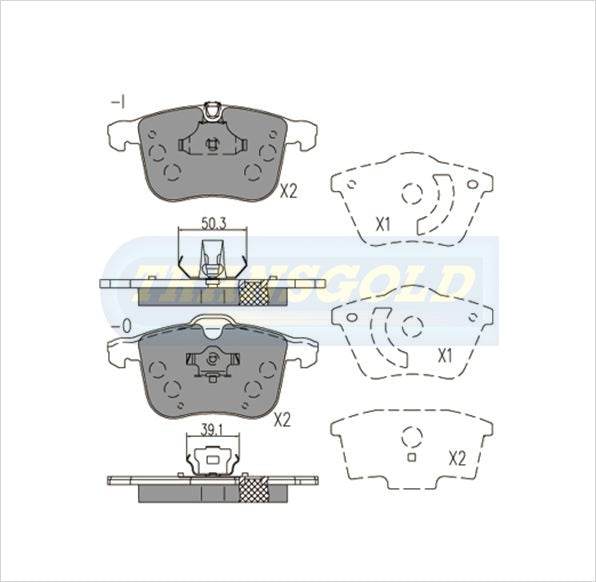 Brake Pads Front Fits Holden Vectra Zc 99-On, Saab 9-3 Nov03-On (DB1762) TG1762N - Transgold | Universal Auto Spares