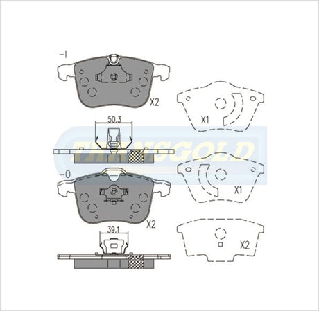 Brake Pads Front Fits Holden Vectra Zc 99-On, Saab 9-3 Nov03-On (DB1762) TG1762N - Transgold | Universal Auto Spares