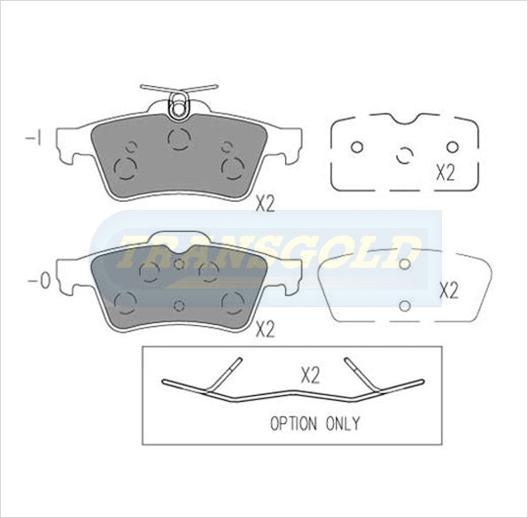Brake Pads Rear Fits Holden Vectra Zc 99-On, Saab 9-3 Nov03-On DB1763 TG1763 - Transgold | Universal Auto Spares