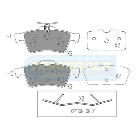 Brake Pads Rear Fits Holden Vectra Zc 99-On, Saab 9-3 Nov03-On DB1763 TG1763 - Transgold | Universal Auto Spares