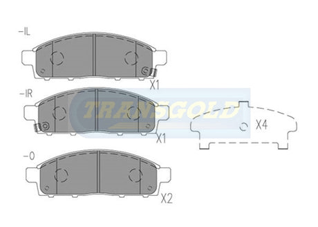 Brake Pads Front Fits Mitsubishi Triton 2.4,3.0L V6,2.8L Td 04-06, Ml 4X4,4X2, 2.5,3.2L 06-10 TG1774N - Transgold | Universal Auto Spares
