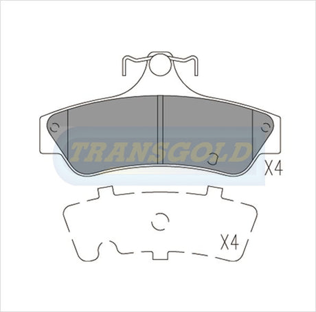 Brake Pads Rear Fits Mitsubishi 380 Series 2005-On TG1779N - Transgold | Universal Auto Spares